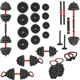 Set 6-in-1 mit gewichten sgn HMS SCHWARZ|ROT 20kg