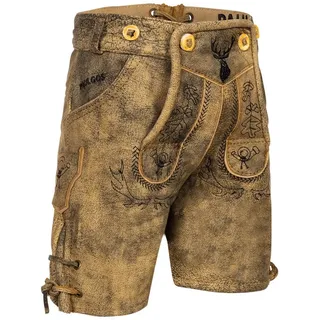 PAULGOS Lederhose Kurz Echtleder KK2 ANTIK in Sandbraun | Gr.: 104