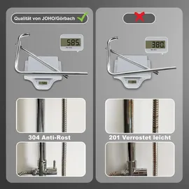 JOHO Edelstahl Duschset mit ABS Kopfbrause D20cm