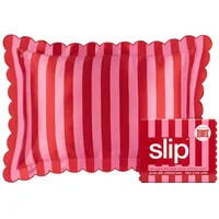 Slip pure silk queen pillowcase with scalloped edge -