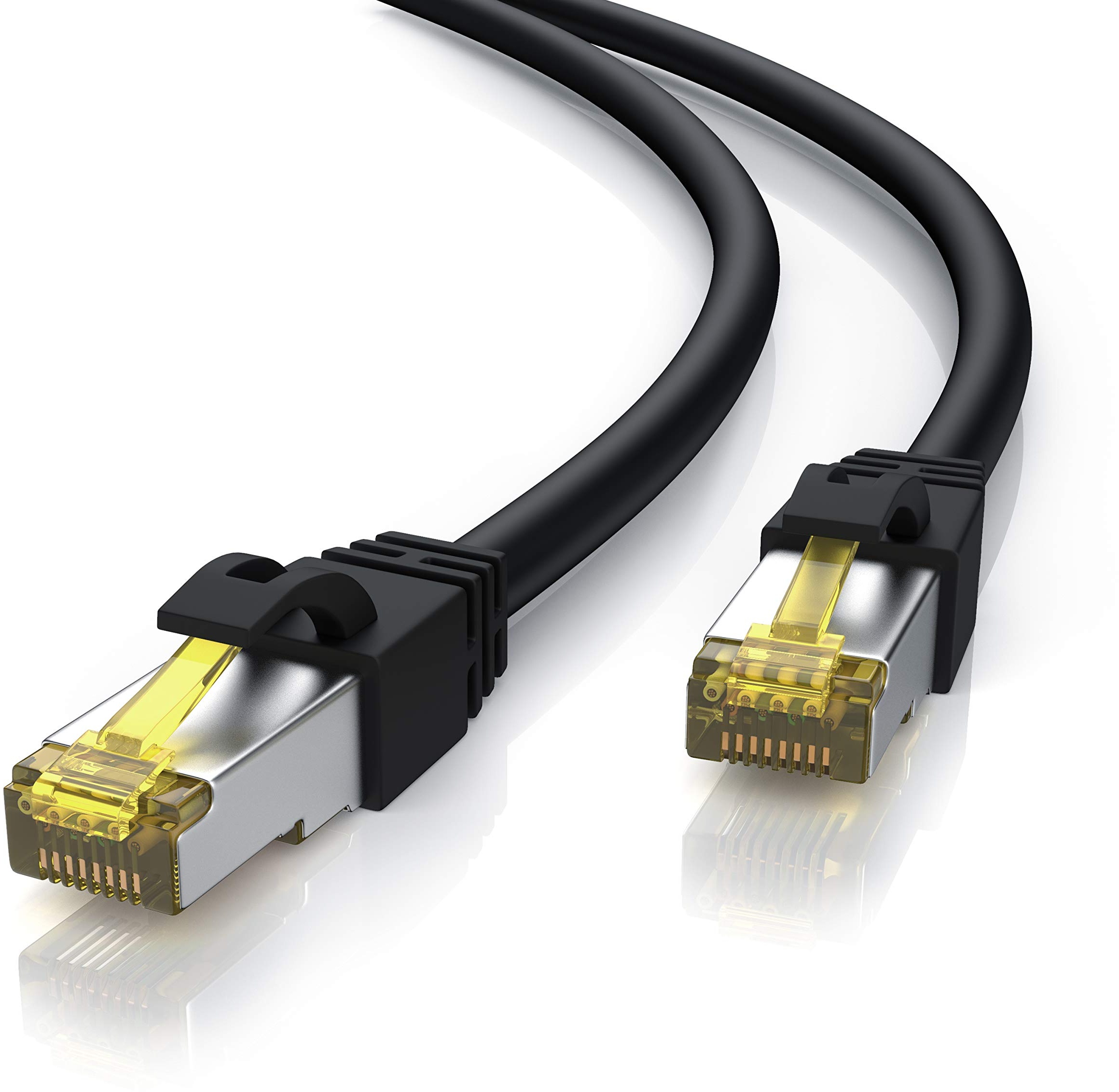 CSL - 5m Cat 7 Outdoor Netzwerkkabel Gigabit Ethernet LAN Kabel - 10000 Mbit S - Patchkabel - Cat.7 Rohkabel S FTP Pimf Schirmung mit RJ 45 Stecker - Abriebfest – ölbeständig – wasserfest – IP66