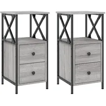 vidaXL Nachtschrank 2 Stk. 34 x 35,5 x 70 cm Grau