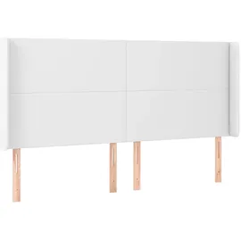 vidaXL Boxspringbett mit Matratze & LED Weiß 180x200 cm Kunstleder