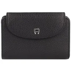 AIGNER Geldbörse RFID Schutz Leder 14 cm  schwarz