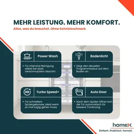 Homex DWFI601442A Einbau-Geschirrspüler (vollintegrierbar, 598 mm)