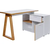 Jahnke Eckschreibtisch »CLUB C 130 E« Eckschreibtisch, wechselseitig montierbar, Breite 130 cm weiß