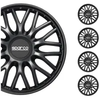 Sparco Radkappen Radzierblenden Sparco Roma 16" Zoll Auto Abdeckung Set Grau Schwarz 4X