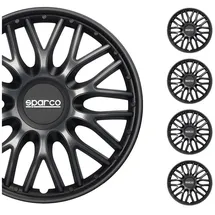 Sparco Radkappen Radzierblenden Sparco Roma 16" Zoll Auto Abdeckung Set Grau Schwarz 4X