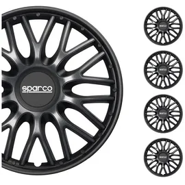 Sparco Radkappen Radzierblenden Sparco Roma 16" Zoll Auto Abdeckung Set Grau Schwarz 4X