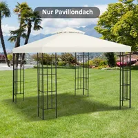 Outsunny Ersatzdach für Pavillon 3x3 300 x 18 x 300 cm Cremeweiß