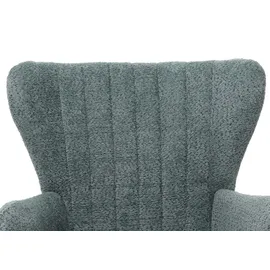 Mendler Lounge-Sessel HWC-K37 Chenille 75 x 80 x 78 cm blau-grün mit Kissen