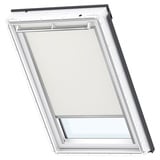 VELUX Verdunkelungsrollo Uni Beige 1085, 93X144 cm Y67 1085S (Farbe: Hellbeige - 1085S, Farbe Schiene: Aluminium, Manuell) DKL