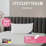 SPESSARTTRAUM Gänsefederkopfkissen Premium 80 x 80 cm Weiß