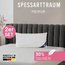 SPESSARTTRAUM Gänsefederkopfkissen Premium 80 x 80 cm Weiß
