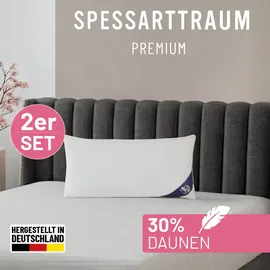 SPESSARTTRAUM Gänsefederkopfkissen Premium 80 x 80 cm Weiß
