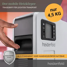 Heidenfeld Konvektorheizung EK100, Standgerät oder Wandmontage, 1000-2300 Watt, Timer, bis 40 m2