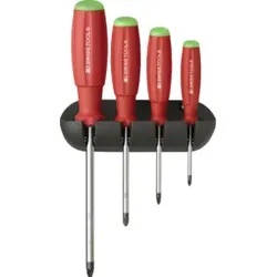 PB Swiss Tools Schraubendreher-Satz 4-teilig PZ im Wandhalter SwissGrip