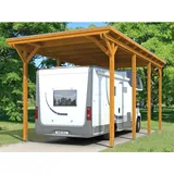 SKANHOLZ Skan Holz Carport Emsland Caravan 404 x 846 cm Eiche hell