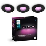 Philips Hue XAMENTO 3x LED RGBW dimmbar Badleuchte 1xGU10/4,2W IP44 - Schwarz
