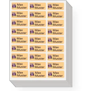 Bügeletiketten mit Namen (30x13 mm 225 Stück zum Aufbügeln)