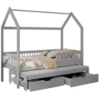 Mirjan24 Kinderbett Asher 80, Bett mit zwei Bettschubladen, zwei