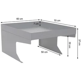 MCW Mähroboter Garage G60 60 x 70 x 37 cm edelstahl anthrazit