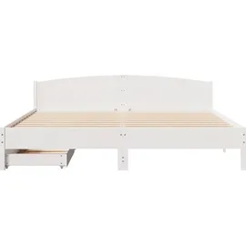 vidaXL Massivholzbett 180 x 200 cm Weiß