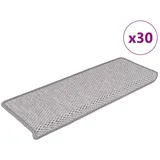 vidaXL Stufenmatten Selbstklebend Sisal-Optik 30Stk. 65x21x4cm Platina