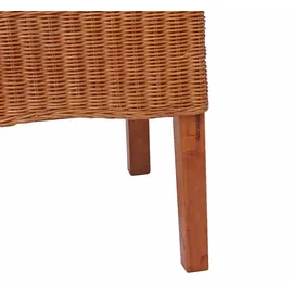 Mendler 2er-Set Esszimmerstuhl Korbstuhl Stuhl M42, Rattan ~ mit Sitzkissen