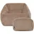 I.C.O.N. Icon Natalia Sitzsack Sessel mit Hocker für Erwachsene, Mokkabraun, Flauschiger Cord Stoff, Riesen Sitzsack Cord mit Füllung, Bean Bag Chair, Bequemer Sessel Wohnzimmer, Lounge, Schlafzimmer, Büro