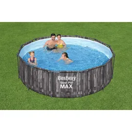 BESTWAY Steel Pro Max Frame Pool Set 366 x 100 cm holzoptik inkl. Filterpumpe