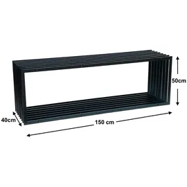 DanDiBo Ambiente DanDiBo Kaminholzregal Innen Metall Schwarz Kaminholzständer 96430 150 cm Holzkorb Kaminholzhalter Brennholzregal