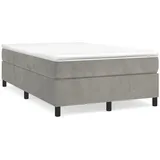 vidaXL Boxspringbett mit Matratze Hellgrau 120x200 cm Samt