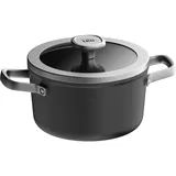BERGHOFF LEO RECYCLED KOOKPOT + DEKSEL 2, Pfanne + Kochtopf, Schwarz