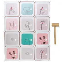 Intirilife Steckregal mit 12 Türen (47 x 47 x 145.50 cm, Kinder - Jugendzimmer, Kindermöbel, Kinderkleiderschränke