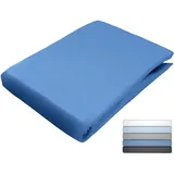 Jack Spannbettlaken Mako-Satin 90 x 200 - 140 x 200 - 180 x 200 cm Blau