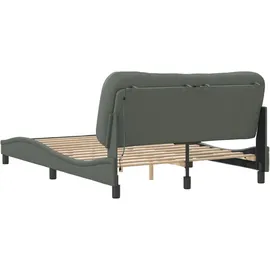 vidaXL Bettgestell mit LED ohne Matratze "Hvar" Dunkelgrau 120x200 cm Stoff