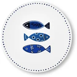 Excelsa Untersetzer Ocean Keramik 16x1x16 cm Bunt
