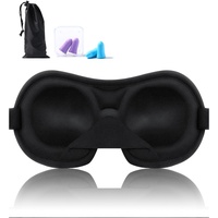 Brencco Schlafmaske 3D, 2 Paar Ohrstöpsel, Schlafmaske für Frauen und Männer, Anti-Licht-Reisemaske