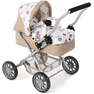 Bayer Chic 2000 - Puppenwagen Smarty, Kleiner Kinderpuppenwagen für Kinder ab 2 Jahren, Spielzeugkinderwagen, Bärchen, beige