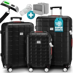 Hartschalenkoffer-Set Exopack 3-tlg Schwarz ABS Zubehör