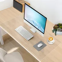YSWOVUO Schreibtischunterlage Transparent, 80x40x0.15 cm Schreibtischunterlage Durchsichtig, Wasserdichte Schreibtisch unterlage Transparent, PVC-Tischschutz Unterlage für Büro und Zuhause