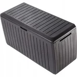 Kadax Gartenkiste, "Amfisa", Aufbewahrungsbox aus Kunststoff, Gartentruhe, Gartenbox, Dunkelbraun, 290L, 116 cm - Braun