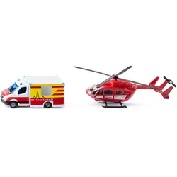 SIKU 1748 1:87 Mercedes-Benz Rettungswagen und Helikopter