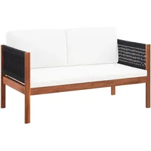 vidaXL Gartensofa 2-Sitzer braun/weiß