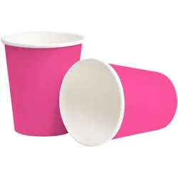 10 Pappbecher pink `uni` mit Bio-Beschichtung