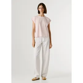 Pepe Jeans T-Shirt "BLOOM", Damen, Gr. M, pale pink, Single Jersey, Obermaterial: 100% Baumwolle, bedruckt, unifarben, slim fit Rundhals, abgesteppte Kante, Shirts T-Shirt, im Slim Fit, Rundhals