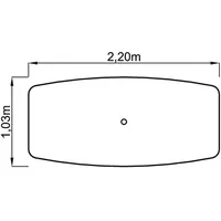 Hammerbacher Konferenztisch 220cm 4 Chromfüße Grau