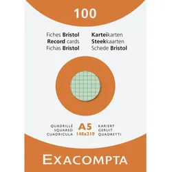 Exacompta Karteikarten A5 kariert sort 100St