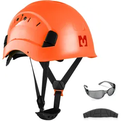 Mustbau Sicherheitshelm-Set - Schutzhelm mit Schutzbrille, Verstellbarer Kopfriemen von 53 bis 63 cm